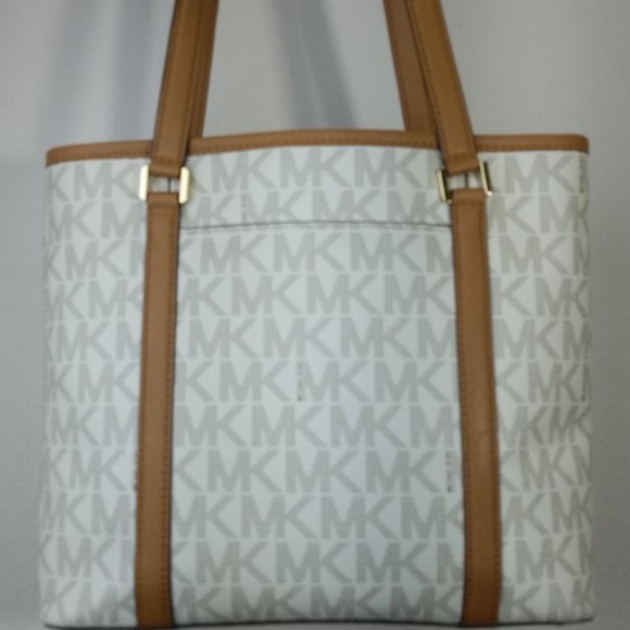 Michael Kors Bag Jet Set Tote Vanilla Acorn Coated - Picture 3 of 8